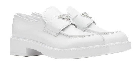 Prada Brushed Leather loafers White Лоферы
