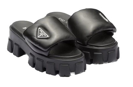 Prada Soft Padded Nappa Leather Sandals Black Сандалии
