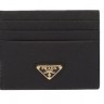 Prada Leather Card Holder Saffiano - 0