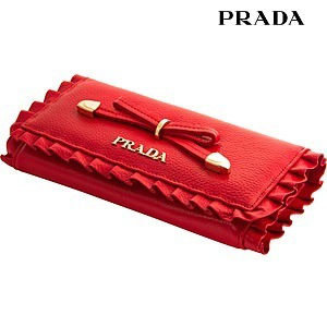 Prada Leather Wallet Red Кошелёк