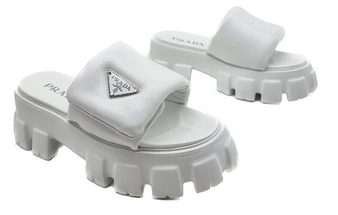 Prada Soft Padded Nappa Leather Sandals White Сандалии