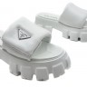 Prada Soft Padded Nappa Leather Sandals White - 0