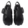 Prada Monolith Padded Nappa Leather Sandals Black - 0
