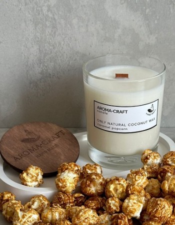 Ароматическая свеча в стакане  CARAMEL POPCORN