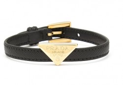 Prada Saffiano Leather Metal Bracelet